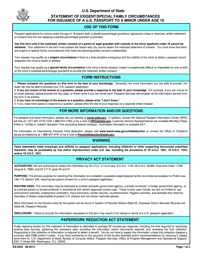 2013 Form DS 5525 Fill Online Printable Fillable Blank PDFfiller