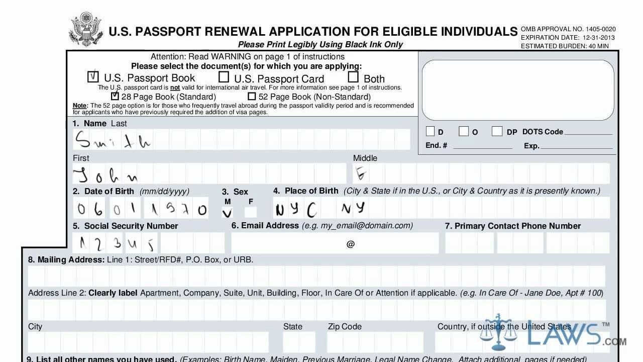 Application For Us Passport Example Application