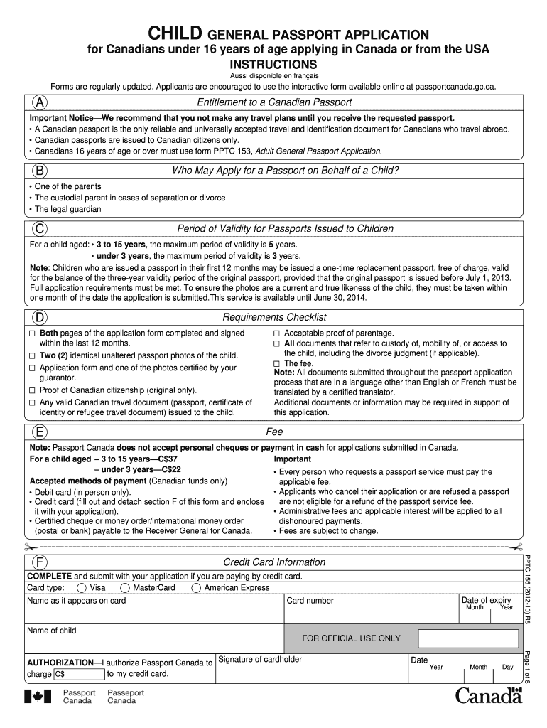 Canada Passport Application Fill Online Printable Fillable Blank 