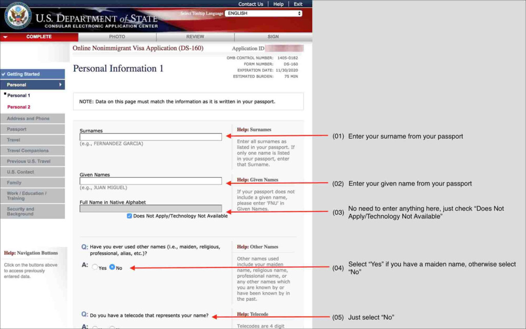 DS 160 Form Online Visa Help