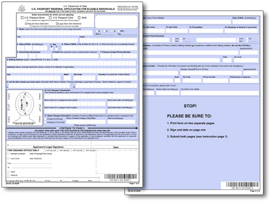 DS 82 Application For Passport Renewal By Mail