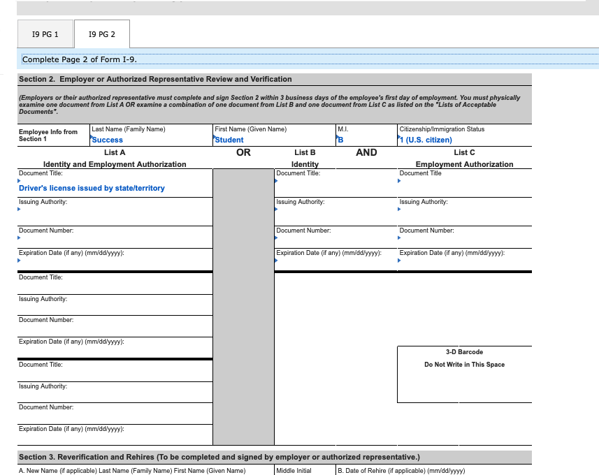 Employment Eligibility Verification Form Issuing Authority MPLOYME