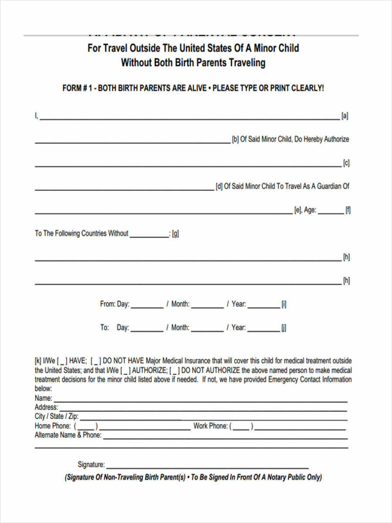 FREE 11 Parental Consent Forms In PDF Ms Word Excel
