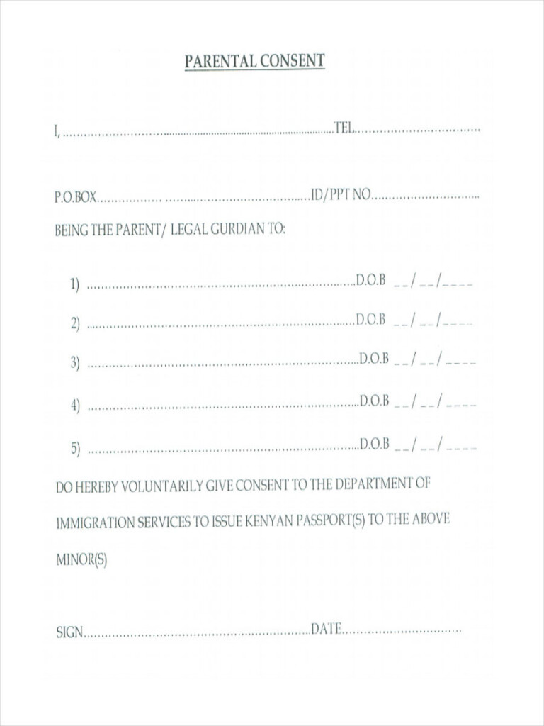 FREE 11 Parental Consent Forms In PDF Ms Word Excel