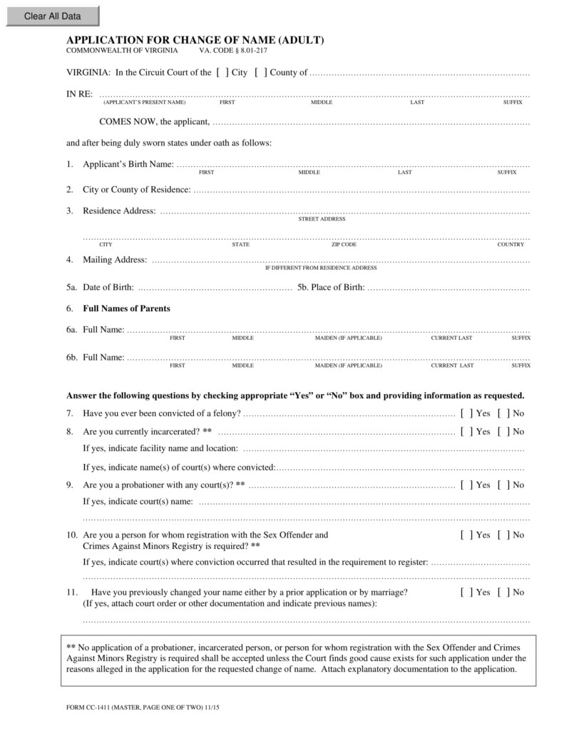 FREE 4 Legal Name Change Forms In PDF MS Word