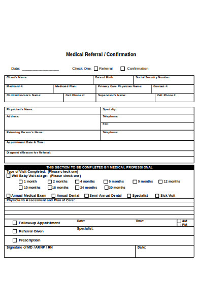 FREE 8 Sample Medical Referral Forms In PDF Ms Word