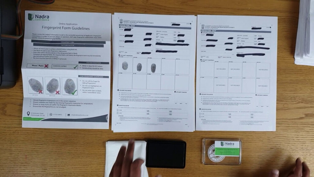 How To Complete The Fingerprint Biometric Form Nadra Card Centre 