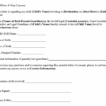 Letter Of Consent To Travel With One Parent Template Forms