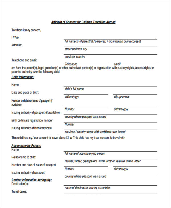 Parental Consent Form Template South Africa HQ Printable Documents