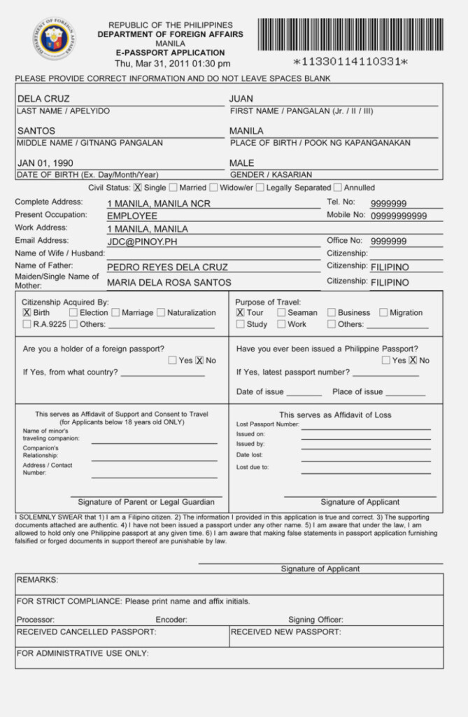 Passport Application Form Nc Printable Form 2022