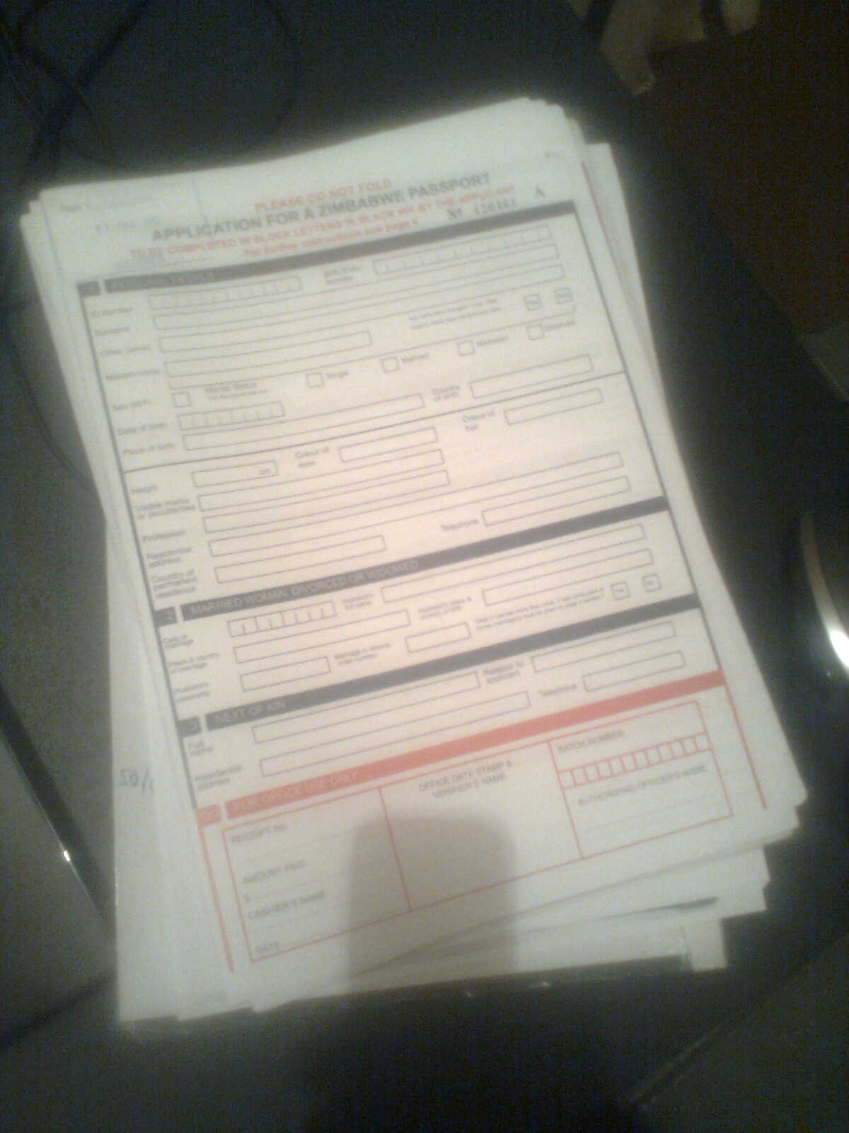 Passport Application Form Zimbabwe PrintableForm Printable Form