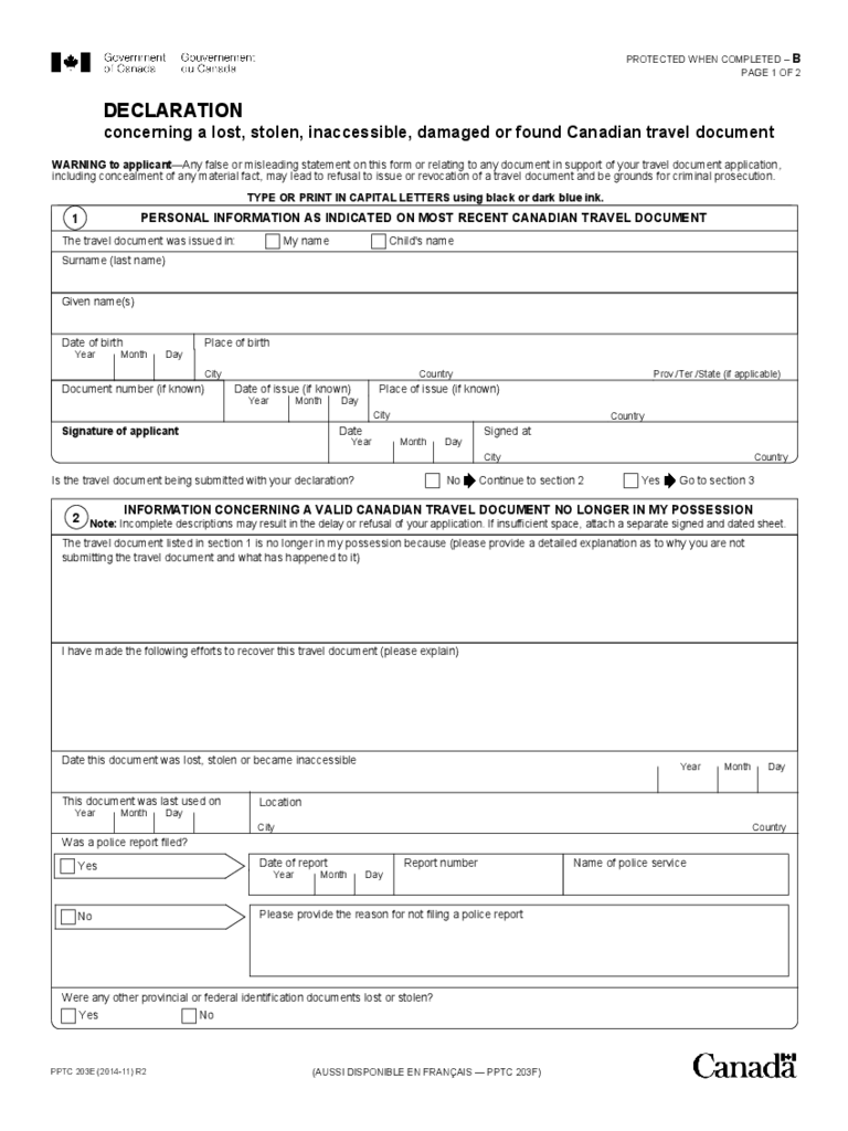 Passport Declaration Form 2 Free Templates In PDF Word Excel Download