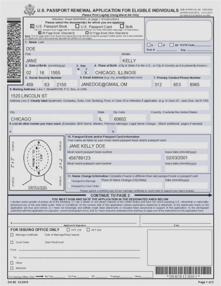 Us Passport Re Application Form Ds 5504 USPassportForm