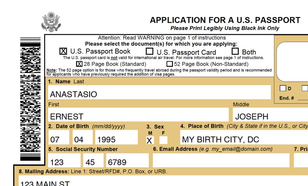 sample us passport renewal form