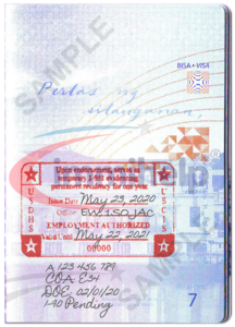 Sample Temporary Green Card Stamp I 551 In Passport - USPassportForm.net