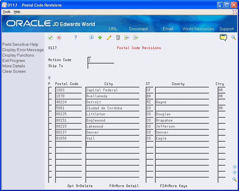 Set Up Postal Codes For Address Book