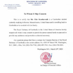 The Embassy s Letter No 069 Return To Cambodia Of 5 More Cambodian