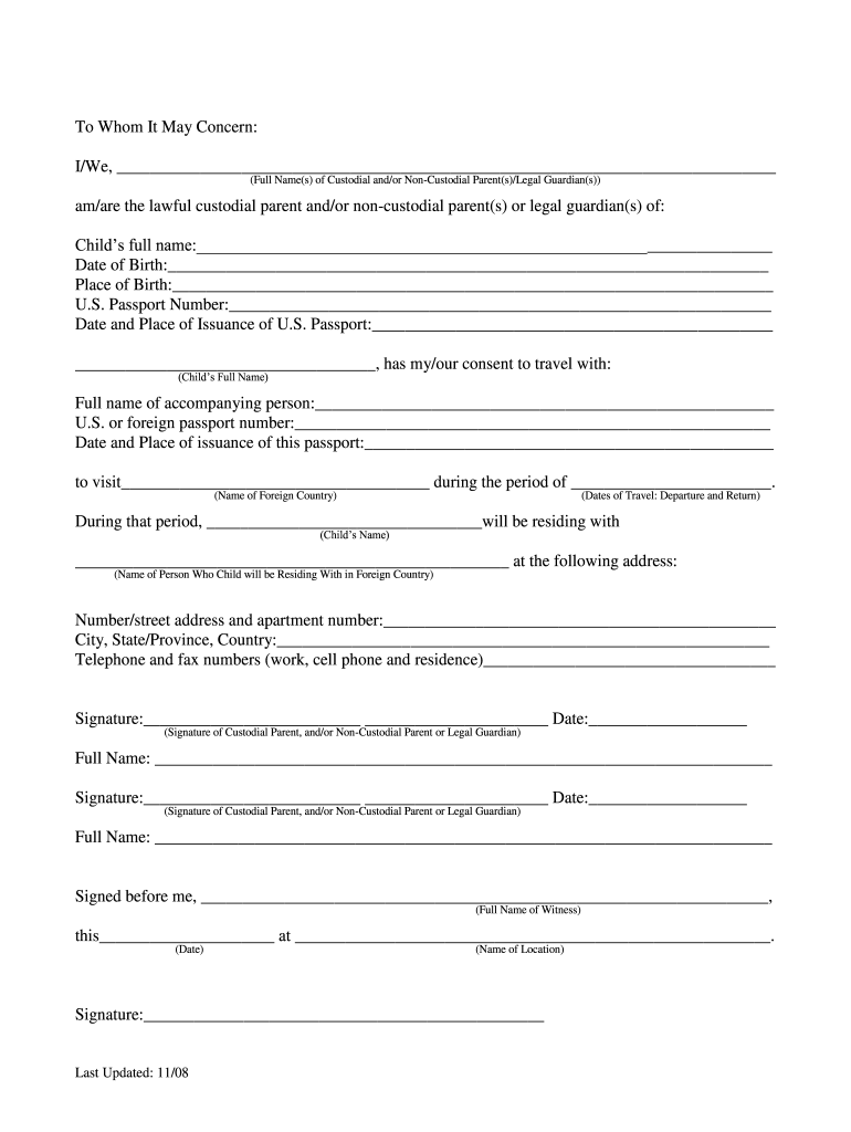 Travel Consent Fill Out And Sign Printable PDF Template SignNow