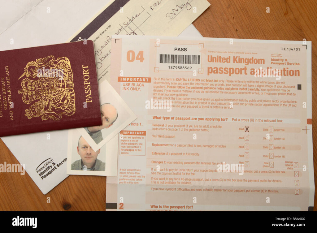 UK British Passport Application Form And Photograph Photo Stock Photo 