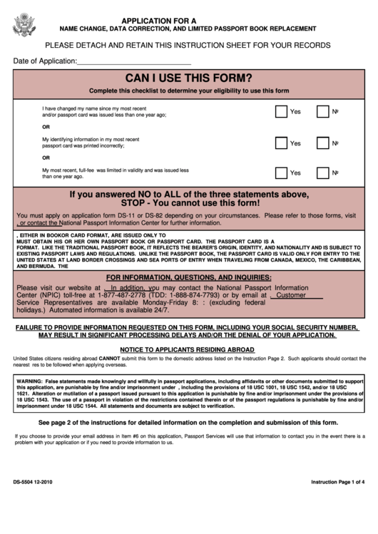 Us Passport Application Form Printable Pdf Download