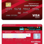 USA Bank Of America Visa Card Template In PSD Format Fully Editable