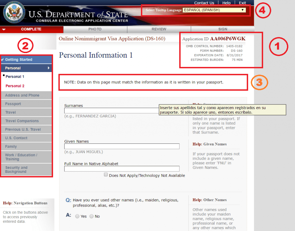 Visa Application Ds 160 Pdf